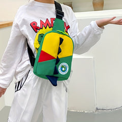 Kids Contrast Chest Bag Oxford Cloth Crossbody Bag