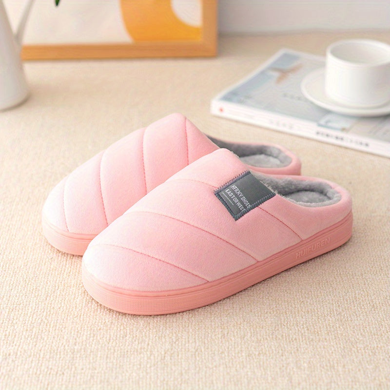 Men's Plush Lining Slip On Platform Slides