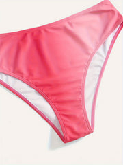 Ombre Print Padded Tube Bra & Panty Swimsuit