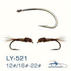 100pcs High Carbon Steel Fly Tying Hooks Barbed Curved Hooks Fly Fishing
