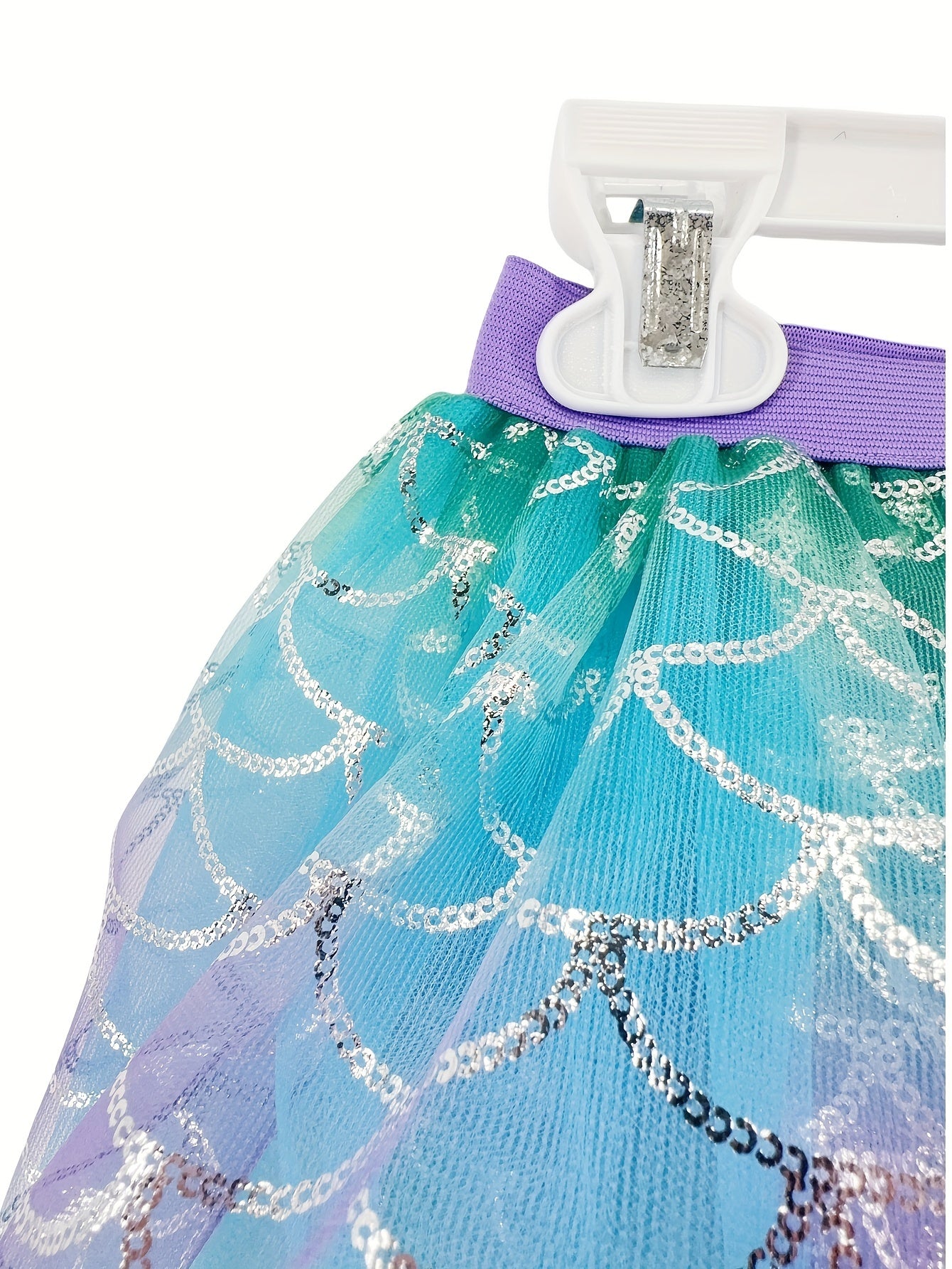 Girls Fish Scale Print Tutu Skirt for Summer Party