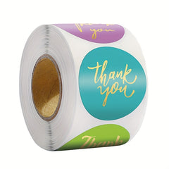 500 Golden Thank You Labels 2.54 cm Round Adhesive Stickers Roll