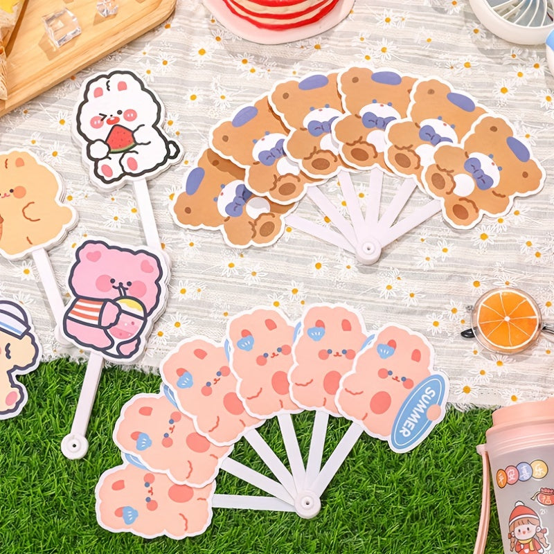 Summer Cartoon 6 Fold Fan for Students