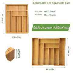 Telescopic Bamboo Kitchen Box Drawer Divider Storage Rack Organizer