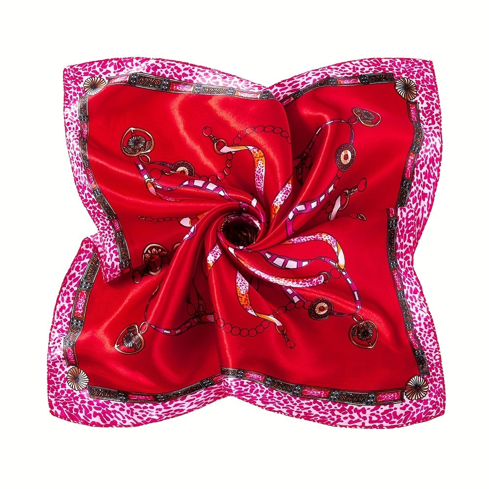 Graphic Bandana Silk Scarf Casual Shawl Wrap Head Wrap Bag Handle Charm