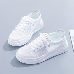 Women's Mesh Platform Sneakers Low Top Casual Skate Shoes
