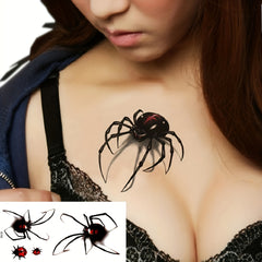 Halloween 3D Spider Pattern Temporary Tattoo Waterproof Sticker