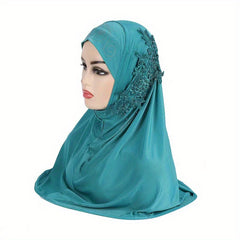 Girl's Lace Brim Headscarf for Daily & Leisure