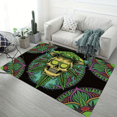 Anti Fatigue Gothic Skull Halloween Area Rug