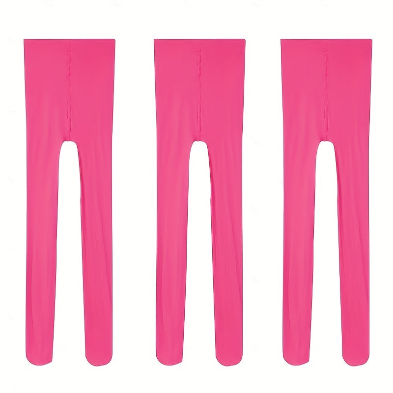 3 Pairs Girls Thin Breathable Pantyhose for School and Daily Wear