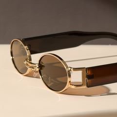Oval Metal Frame Vintage Sunglasses