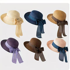Vintage Rolled Brim Sun Hat Straw Fedora Summer Outdoor Beach Hats
