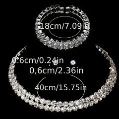 Zircon Necklace Earrings Set Bridal Wedding Jewelry