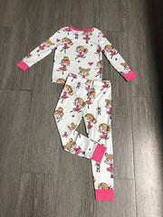Girls 2pcs Lounge Wear Homewear Long Sleeve Top & Matching Pants Set