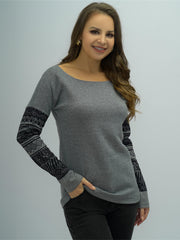 Women's Geo Pattern Colorblock Active Sweatshirt