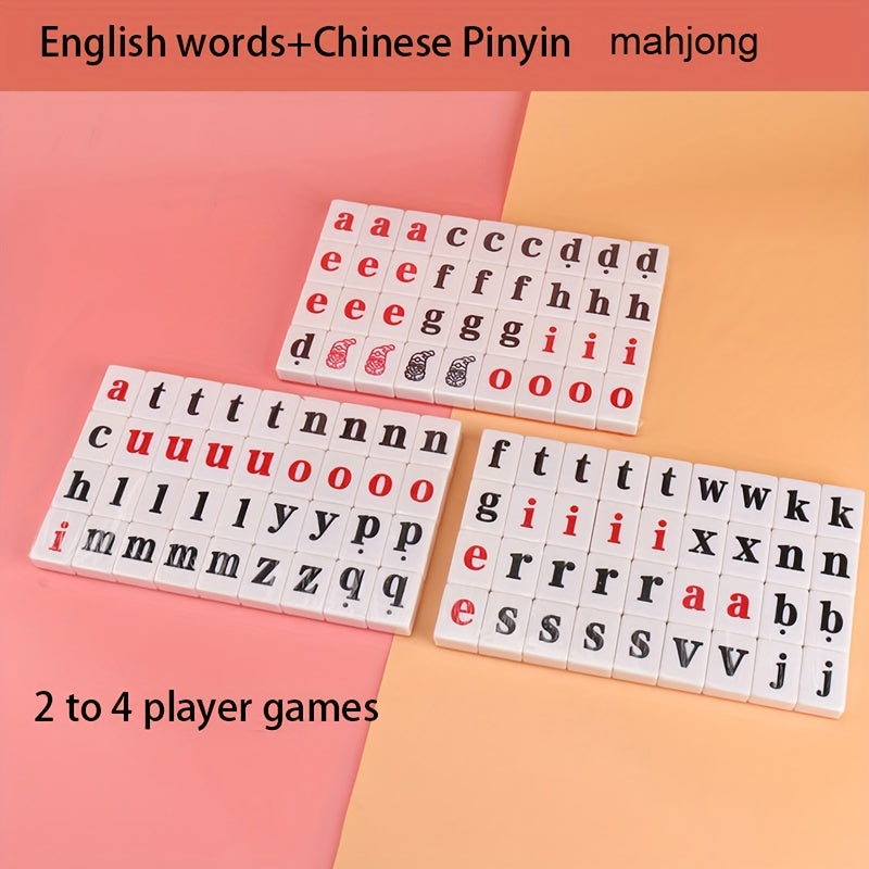 Large English Letter Mahjong Board Game Family Party Toys