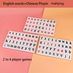Large English Letter Mahjong Board Game Family Party Toys