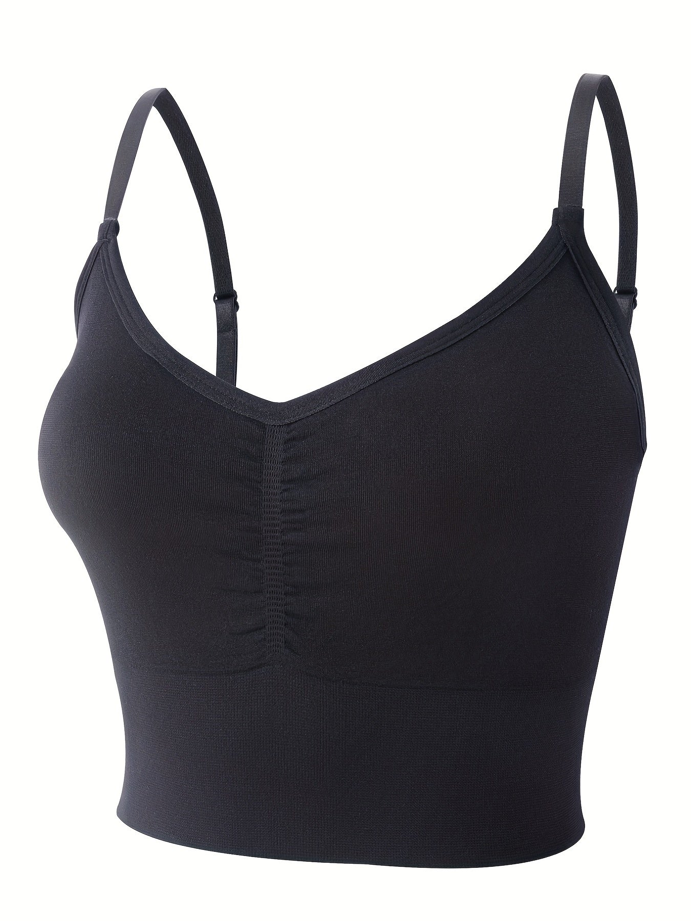 Plus Size Ruched Wireless Bralette Full Cover Longline Bra
