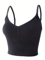 Plus Size Ruched Wireless Bralette Full Cover Longline Bra