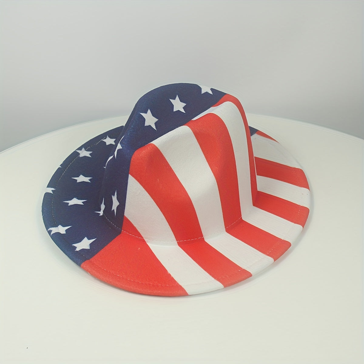 American Flag Fedora Hat Sunshade 22in Wide Brim for Party Meeting