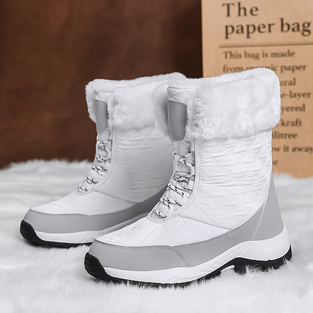 Women's Waterproof Plush Lined Snow Boots