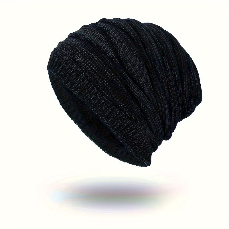 Winter Knitted Velvet Beanie Hat Warm Outdoor Pullover Cap