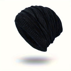 Winter Knitted Velvet Beanie Hat Warm Outdoor Pullover Cap
