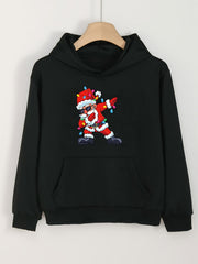 Girl's Funny Santa Claus Print Hoodie Sweatshirt