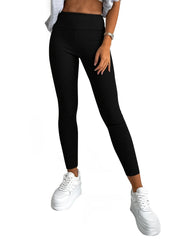 High Waist Slim Solid Pants Casual Every Pants Women's Clothing