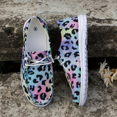 Leopard Low Top Canvas Shoes Lightweight Outdoor Casual Shoes