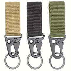 3pcs Outdoor Nylon Mountaineering Hooks Carabiner Buckles Key Bag Accessories
