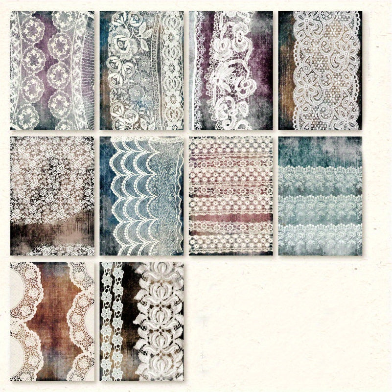 40pcs Vintage Distressed Paper Set for Hand Account Book Backgrounds