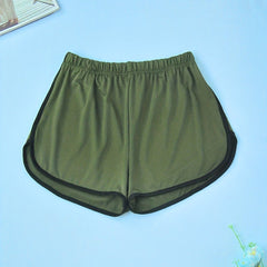 Colorblock Trim Sleep Bottoms Elastic Waistband Shorts Women's Sleepwear
