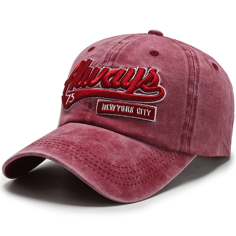 Vintage Washed ALWAYS Embroidered Men's Baseball Cap