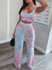 Sleeveless Tank Top & Wide Leg Pants Set for Women