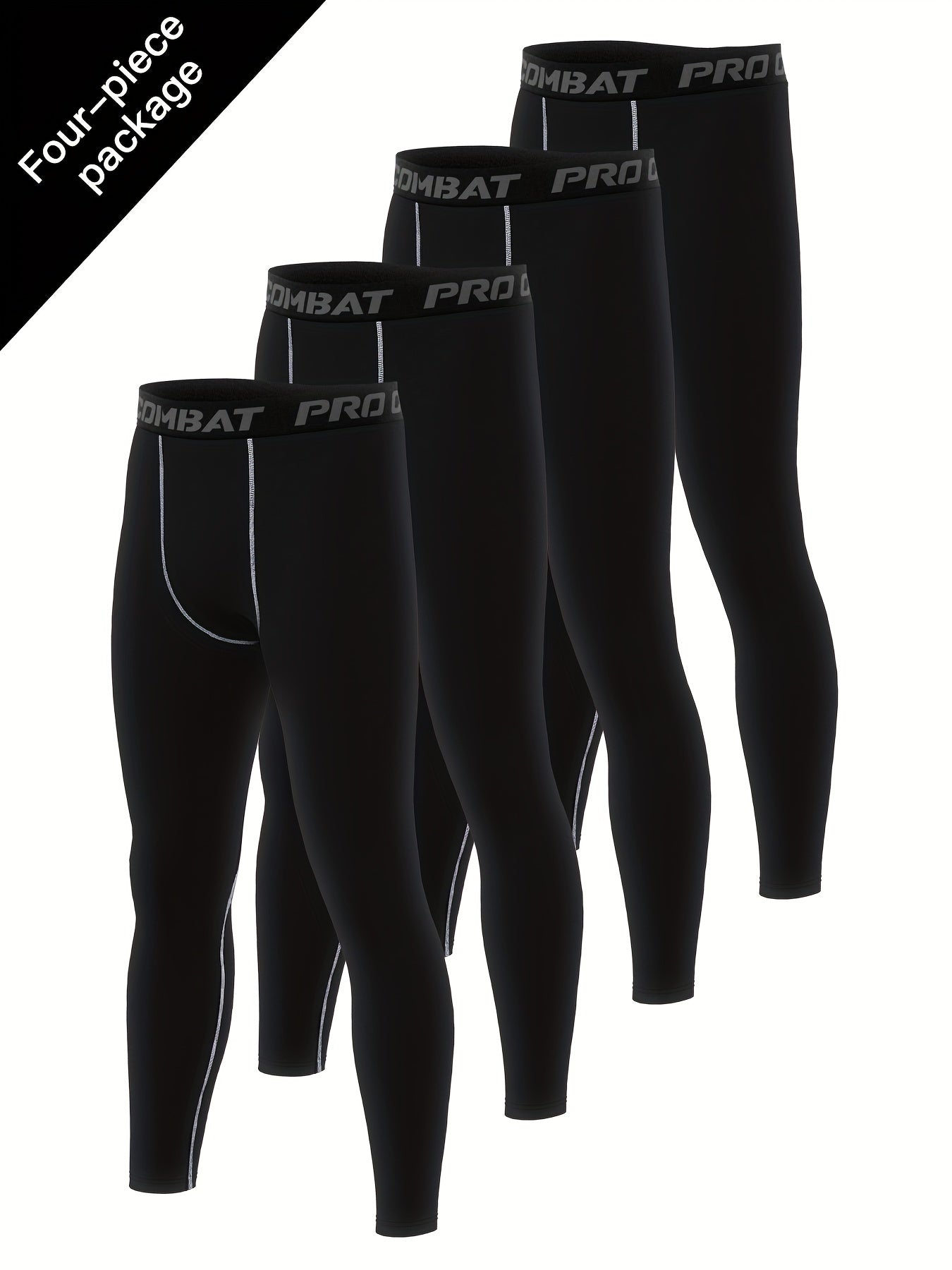 Men's 4pcs Leggings Active Sports Compression Pants