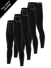 Men's Solid Leggings Active Quick Drying Sports Compression Pants