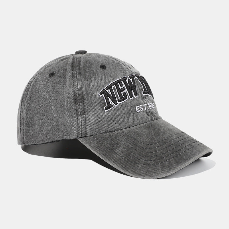 Kids Distressed Baseball Cap YORK Embroidery Sun Protection Hat