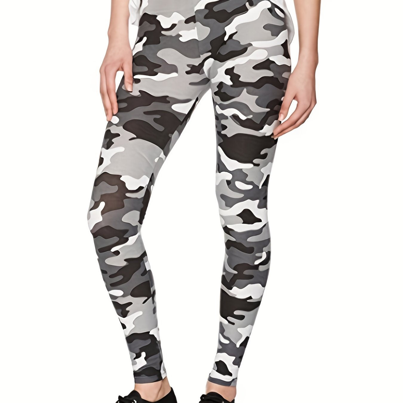 Camo Print High Waist Skinny Leggings Casual Every Stretchy Leggings