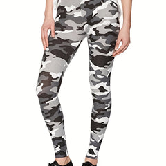 Camo Print High Waist Skinny Leggings Casual Every Stretchy Leggings
