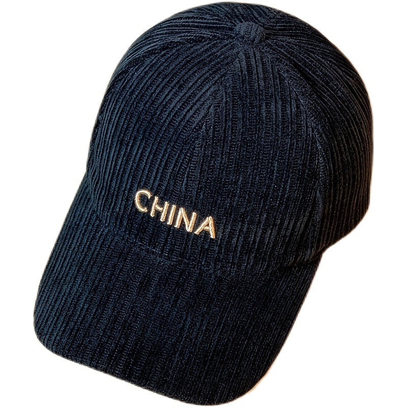 Embroidered Letter Warm Baseball Cap Casual Women Men Sun Hat Autumn & Winter