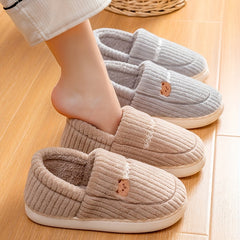 Women's Bear Plush Slippers Warm Non Slip Shoes