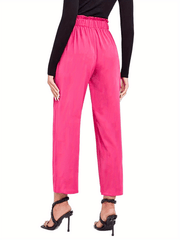 Solid High Waist Summer Pants Women's Clothing