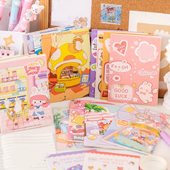 4pcs Cartoon Girl Heart Mini Notebook Student Gift Office Supplies