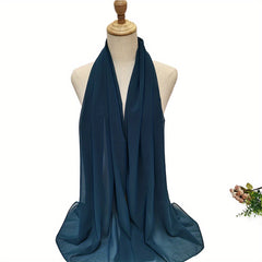 Solid Chiffon Hijab Thin Breathable Scarf Casual Shawl