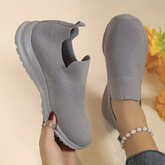 Women's Lightweight Slip On Sneakers Low Top Solid Shoes