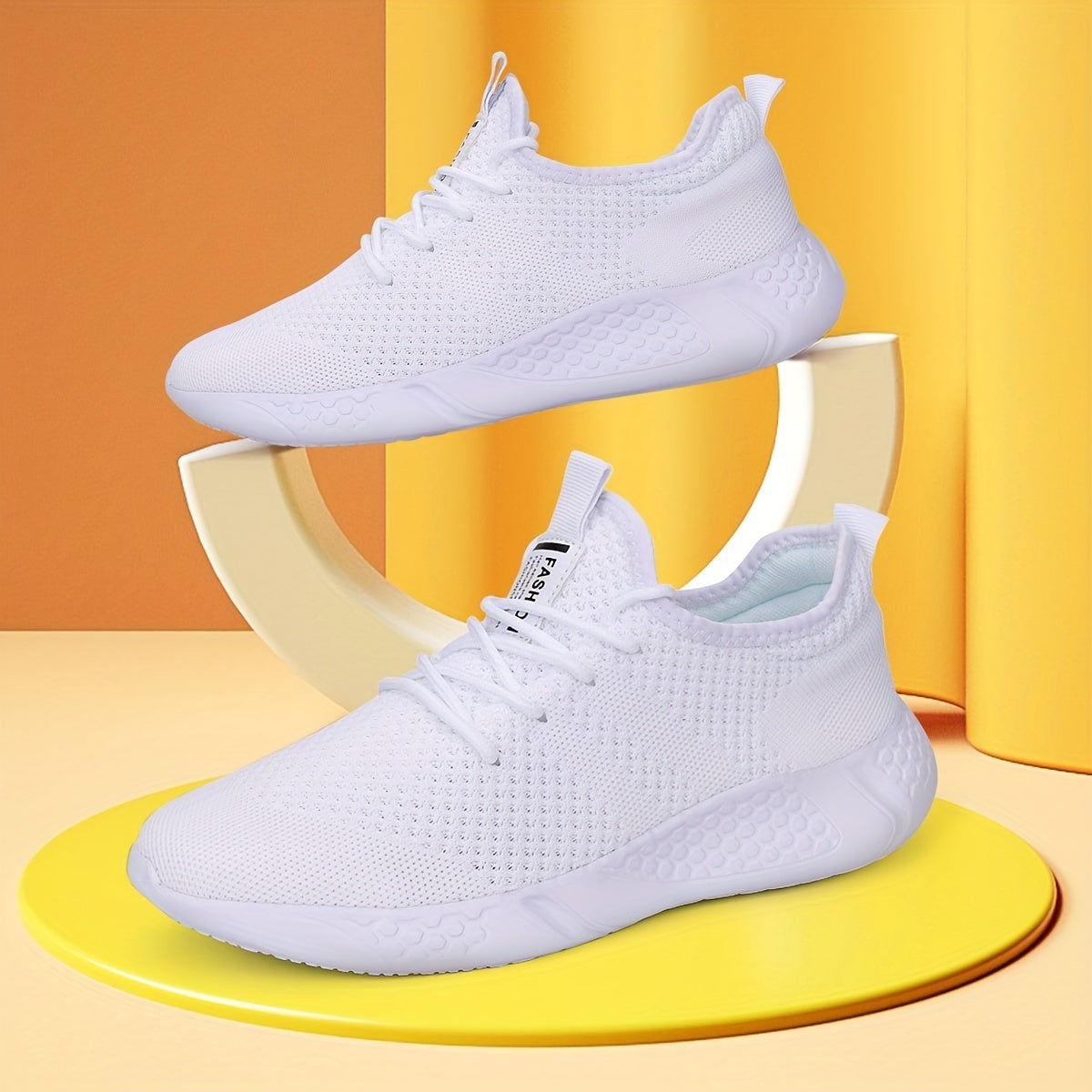 Mesh Lace Up Flat Shoes Thick Sole Running Sports Footwear