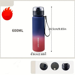 600ml Gradient Plastic Water Cup Leakproof Flip Top Bottle for Outdoor Sports
