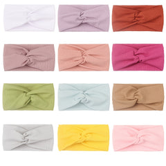 Baby Girls Casual Candy Ribbed Twist Headband Soft Wide Headband
