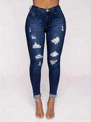 Ripped High Rise Skinny Jeans